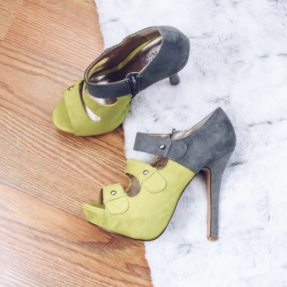 New Two-Tone Suede Heels